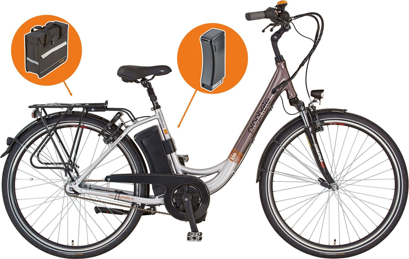 7e440317-f2a3-5592-a36f-2f13f613803a.jpg Prophete E-Bike »Geniesser pro inkl. Ersatzakku & Seitentasche«